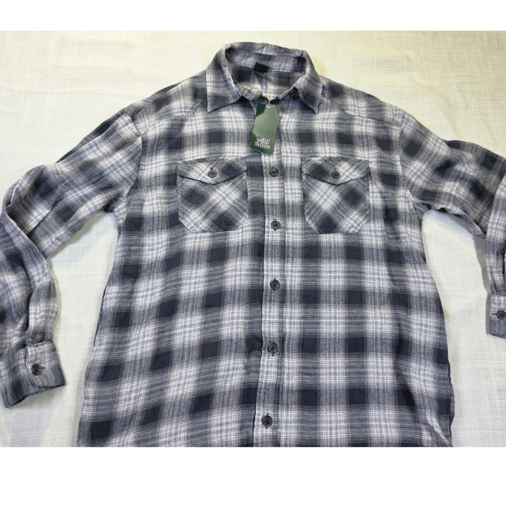 Wild Fable Black White Plaid Flannel Button Down Shirt XXS NWT Cabincore Acadia
